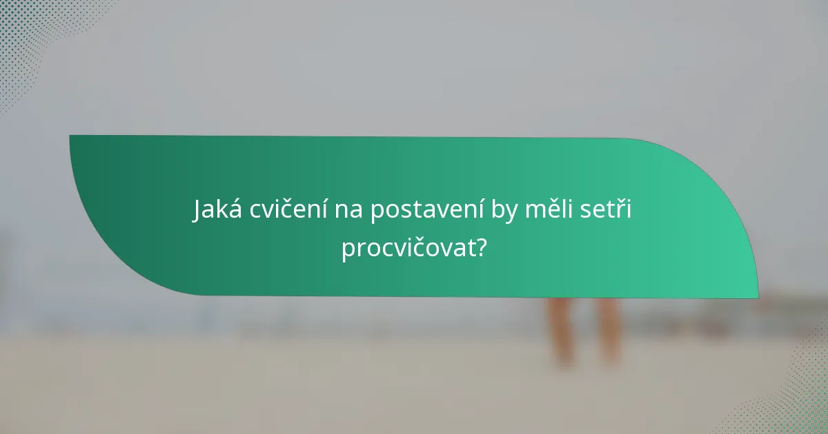 Jaká cvičení na postavení by měli setři procvičovat?