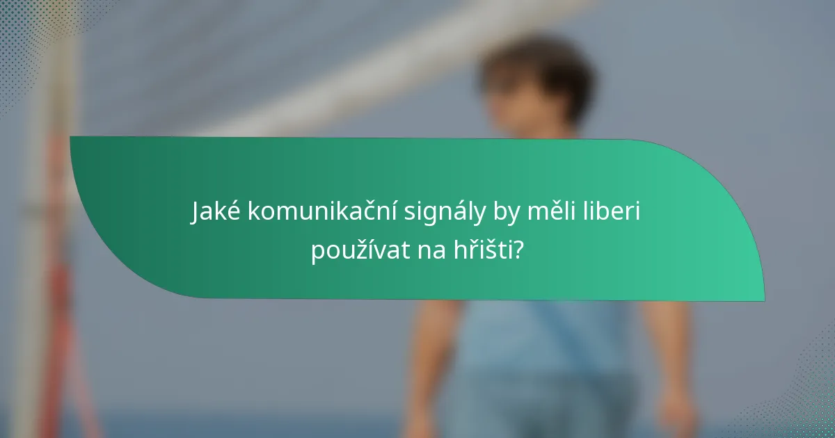Jaké komunikační signály by měli liberi používat na hřišti?