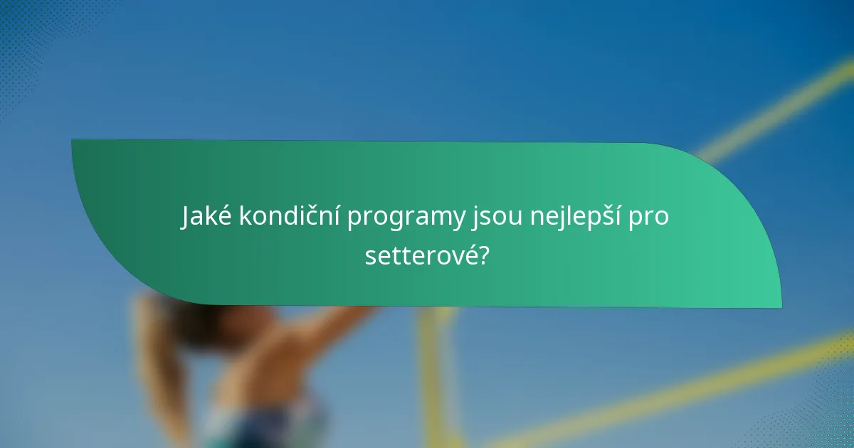 Jaké kondiční programy jsou nejlepší pro setterové?